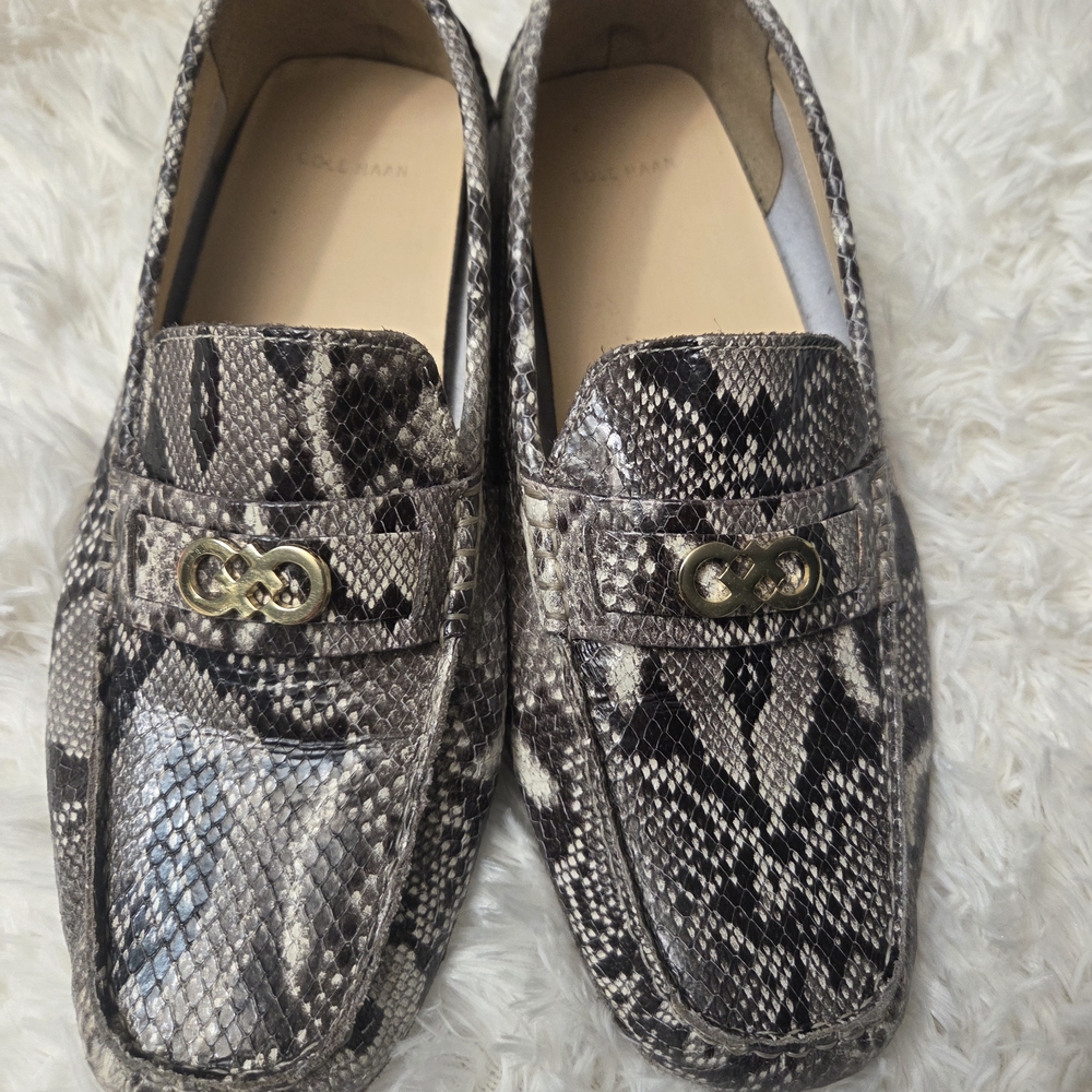 Cole Haan Beige and Gray Loafers